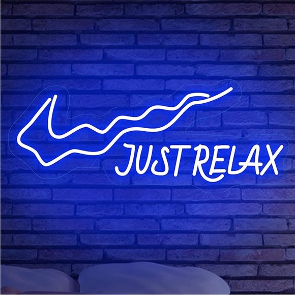 NIKE Just Relax Red Neon Trendy Dorm Bedroom Living Room Outdoor Indoor Decor - Picture 7 of 9